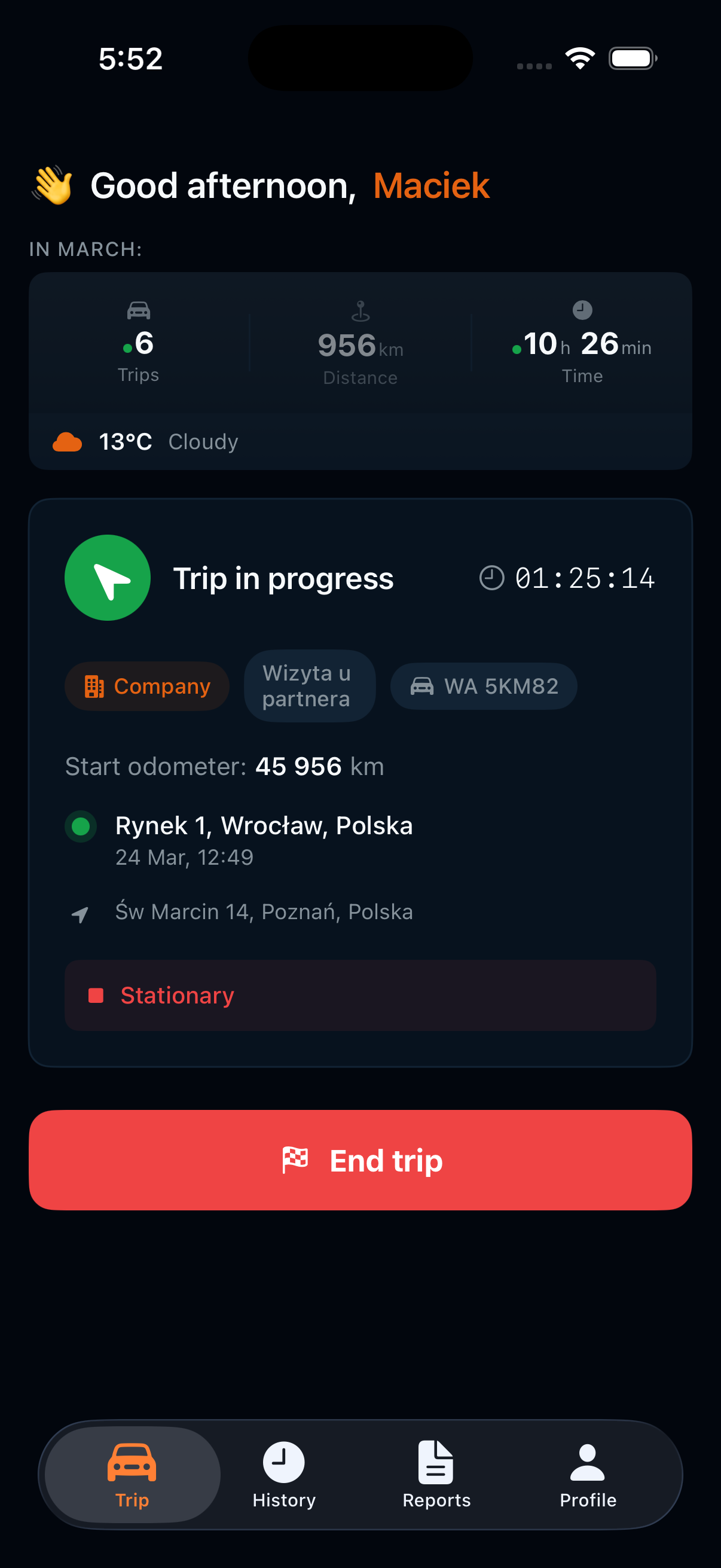 Mobile app - dark mode